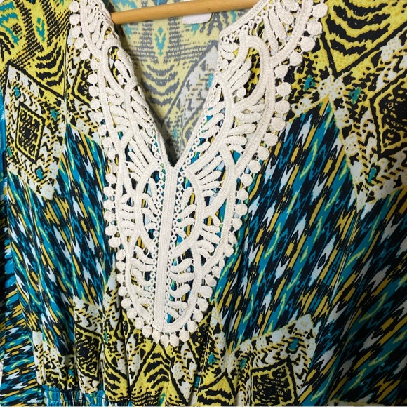 Vintage : Cocomo : size : S : Y2K boho crochet summer print blouse top - Picture 4 of 9